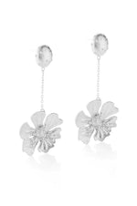 E62 Silver Sun Flower Earrings