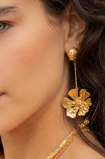 E62 Silver Sun Flower Earrings