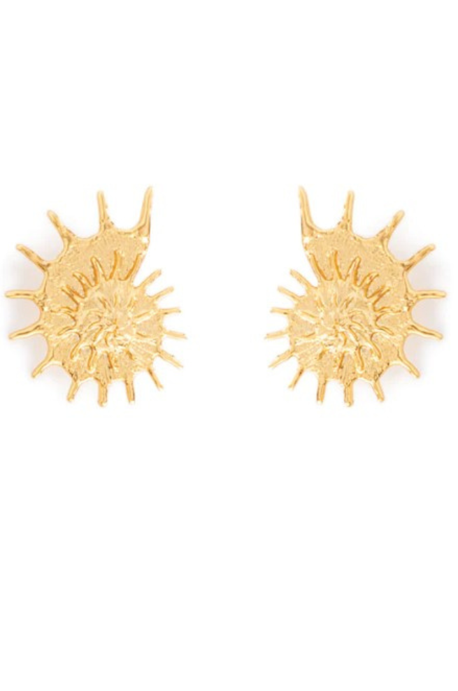 E48 Gold Water Sun Earrings