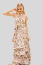 Rosa Pistacho Garden Chinoiserie dress